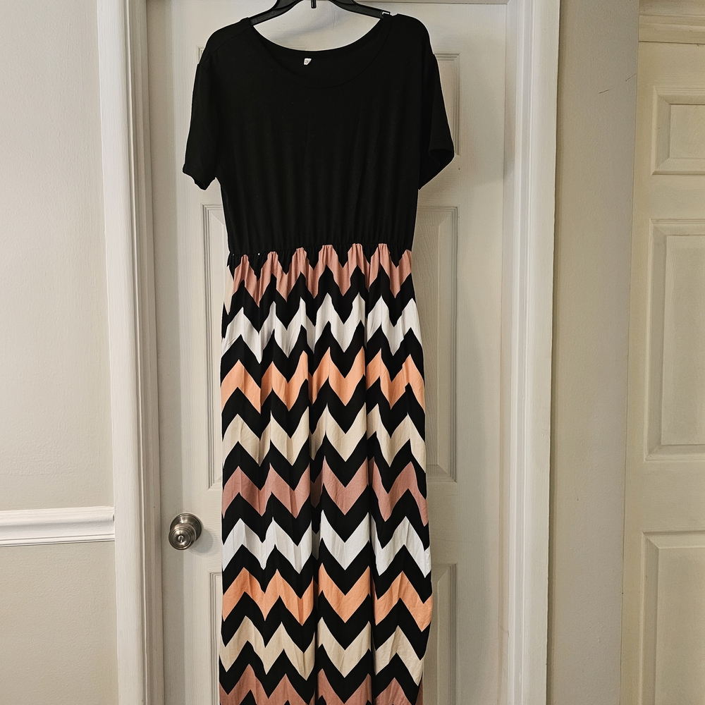 Chevron Patterned Maxi Dress